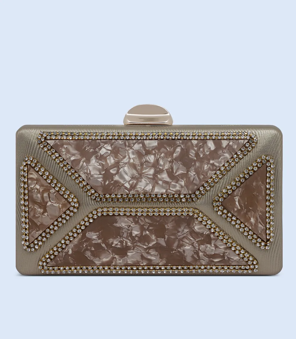 WB2502-GOLDEN-Women Snazzy Clutch