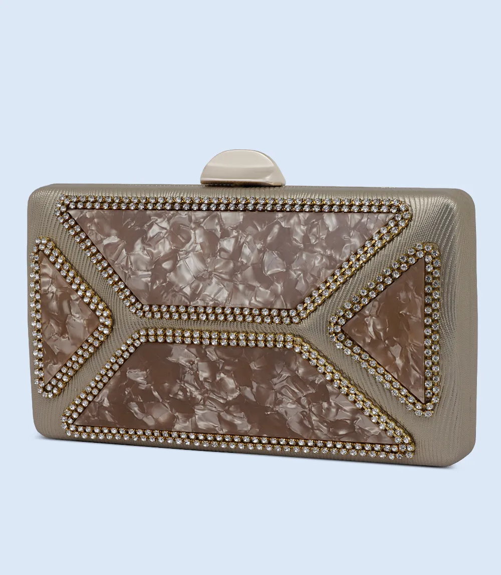 WB2502-GOLDEN-Women Snazzy Clutch